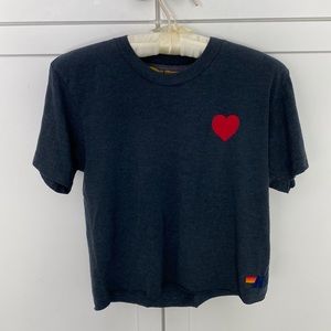 Aviator Nation Heart Embroidered Boyfriend Tee